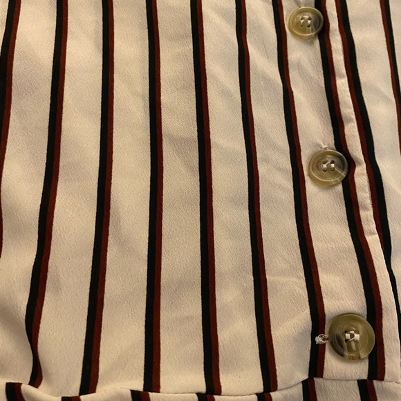 White stripped top with buttons - Picture 2 of 2
